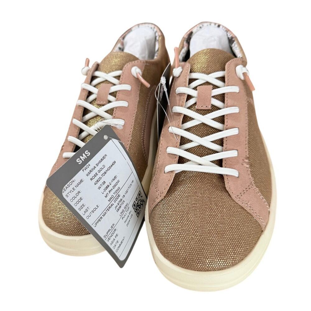 NWT HEYDUDE Women's Karina Shimmer Casual Slip-Ons Color: Rose Gold Size 7